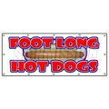 Signmission FOOT LONG HOT DOGS BANNER SIGN dog sausauge ballpark street food B-120 Foot Long Hot Dogs